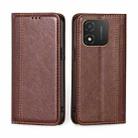 For Honor X5 4G Grid Texture Magnetic Flip Leather Phone Case(Brown) - 1