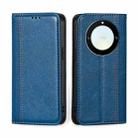 For Honor X40 Grid Texture Magnetic Flip Leather Phone Case(Blue) - 1