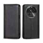 For OPPO Find X6 5G Grid Texture Magnetic Flip Leather Phone Case(Black) - 1