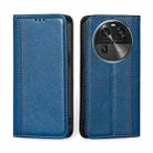 For OPPO Find X6 5G Grid Texture Magnetic Flip Leather Phone Case(Blue) - 1