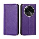 For OPPO Find X6 Pro 5G Grid Texture Magnetic Flip Leather Phone Case(Purple) - 1