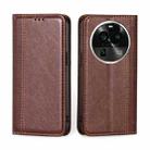 For OPPO Find X6 Pro 5G Grid Texture Magnetic Flip Leather Phone Case(Brown) - 1