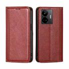 For Realme GT Neo 5 / GT3 Grid Texture Magnetic Flip Leather Phone Case(Red) - 1