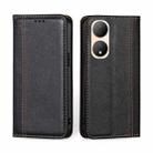 For vivo Y100 5G Grid Texture Magnetic Flip Leather Phone Case(Black) - 1