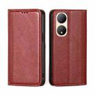 For vivo Y100 5G Grid Texture Magnetic Flip Leather Phone Case(Red) - 1