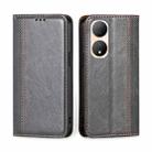 For vivo Y100 5G Grid Texture Magnetic Flip Leather Phone Case(Grey) - 1