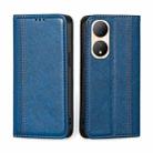 For vivo Y100 5G Grid Texture Magnetic Flip Leather Phone Case(Blue) - 1