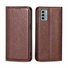 For Nokia G22 Grid Texture Magnetic Flip Leather Phone Case(Brown) - 1