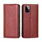 For Motorola Moto G Power 2023 Grid Texture Magnetic Flip Leather Phone Case(Red) - 1