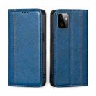 For Motorola Moto G Power 2023 Grid Texture Magnetic Flip Leather Phone Case(Blue) - 1