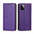For Motorola Moto G Power 2023 Grid Texture Magnetic Flip Leather Phone Case(Purple) - 1