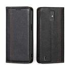 For ZTE Blade A32 Grid Texture Magnetic Flip Leather Phone Case(Black) - 1