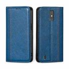 For ZTE Blade A32 Grid Texture Magnetic Flip Leather Phone Case(Blue) - 1