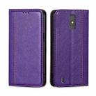 For ZTE Blade A32 Grid Texture Magnetic Flip Leather Phone Case(Purple) - 1