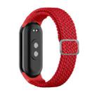 For Xiaomi Mi Band 8 Adjustable Nylon Braided Elasticity Watch Band(Red) - 1
