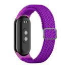 For Xiaomi Mi Band 8 Adjustable Nylon Braided Elasticity Watch Band(Purple) - 1