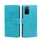 For OPPO A55S 5G Calf Texture Buckle Flip Leather Phone Case(Light Blue) - 1