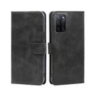 For OPPO A55S 5G Calf Texture Buckle Flip Leather Phone Case(Black) - 1