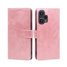 For Xiaomi Redmi Note 12 Turbo Calf Texture Buckle Flip Leather Phone Case(Rose Gold) - 1