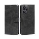 For Xiaomi Redmi Note 12 Turbo Calf Texture Buckle Flip Leather Phone Case(Black) - 1