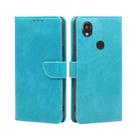 For Kyocera Digno SX3-KYG02 Calf Texture Buckle Flip Leather Phone Case(Light Blue) - 1