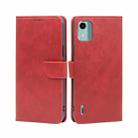 For Nokia C12 Calf Texture Buckle Flip Leather Phone Case(Red) - 1