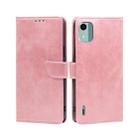 For Nokia C12 Calf Texture Buckle Flip Leather Phone Case(Rose Gold) - 1