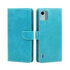 For Nokia C12 Calf Texture Buckle Flip Leather Phone Case(Light Blue) - 1