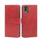 For Nokia C32 Calf Texture Buckle Flip Leather Phone Case(Red) - 1