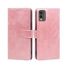 For Nokia C32 Calf Texture Buckle Flip Leather Phone Case(Rose Gold) - 1