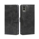 For Nokia C32 Calf Texture Buckle Flip Leather Phone Case(Black) - 1