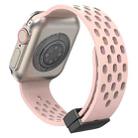 Magnetic Clasp Silicone Watch Band For Apple Watch Series 8&7 41mm / SE 2&6&SE&5&4 40mm / 3&2&1 38mm(Pink) - 1