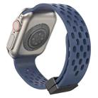 Magnetic Clasp Silicone Watch Band For Apple Watch Series 8&7 41mm / SE 2&6&SE&5&4 40mm / 3&2&1 38mm(Midnight Blue) - 1