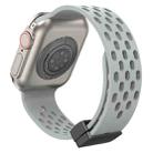 Magnetic Clasp Silicone Watch Band For Apple Watch Series 8&7 41mm / SE 2&6&SE&5&4 40mm / 3&2&1 38mm(Cloud Grey) - 1