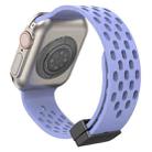 Magnetic Clasp Silicone Watch Band For Apple Watch Series 8&7 41mm / SE 2&6&SE&5&4 40mm / 3&2&1 38mm(Purple) - 1
