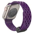 Magnetic Clasp Silicone Watch Band For Apple Watch Series 8&7 41mm / SE 2&6&SE&5&4 40mm / 3&2&1 38mm(Fruit Purple) - 1