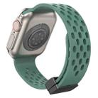 Magnetic Clasp Silicone Watch Band For Apple Watch Series 9&8&7 41mm / SE 3&SE 2&6&SE&5&4 40mm / 3&2&1 38mm(Pine Green) - 1