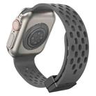 Magnetic Clasp Silicone Watch Band For Apple Watch Ultra 49mm&Watch Ultra 2 49mm / Series 9&8&7 45mm / SE 3&SE 2&6&SE&5&4 44mm / 3&2&1 42mm(Grey) - 1