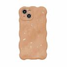 For iPhone 14 Plus Gloss Oil Wave BubblesTPU Phone Case(Milky Brown) - 1