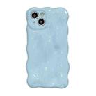 For iPhone 13 Gloss Oil Wave BubblesTPU Phone Case(Milky Blue) - 1