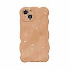 For iPhone 13 Pro Gloss Oil Wave BubblesTPU Phone Case(Milky Brown) - 1