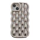 For iPhone 14 Plus Wavy Electroplating TPU Phone Case(Silver) - 1