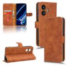 For Realme GT Neo5 SE Skin Feel Magnetic Flip Leather Phone Case(Brown) - 1