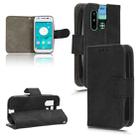 For Sharp MAMORINO6 Skin Feel Magnetic Flip Leather Phone Case(Black) - 1