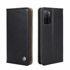 For OPPO A55S 5G Non-Magnetic Retro Texture Horizontal Flip Leather Phone Case(Black) - 1