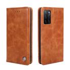 For OPPO A55S 5G Non-Magnetic Retro Texture Horizontal Flip Leather Phone Case(Brown) - 1