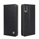 For Nokia C32 Non-Magnetic Retro Texture Horizontal Flip Leather Phone Case(Black) - 1