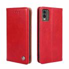 For Nokia C32 Non-Magnetic Retro Texture Horizontal Flip Leather Phone Case(Red) - 1