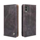 For Nokia C32 Non-Magnetic Retro Texture Horizontal Flip Leather Phone Case(Grey) - 1