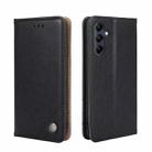 For Samsung Galaxy M14 5G Non-Magnetic Retro Texture Horizontal Flip Leather Phone Case(Black) - 1